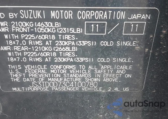 JS3TD0D73C4100780: 43369890