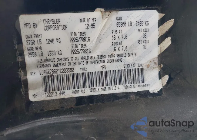 1J4GZ78S2TC223592: 43369940