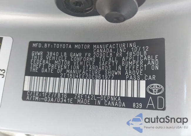 2T1BU4EE2DC961977: 43369958