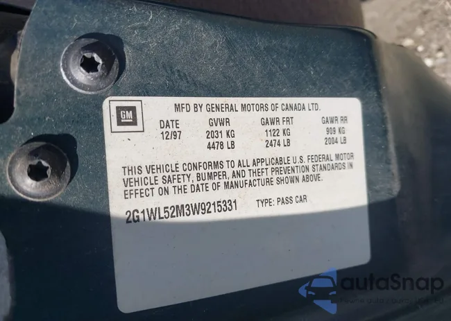 2G1WL52M3W9215331: 43370129