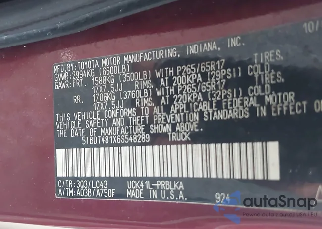 5TBDT481X6S548289: 43370161