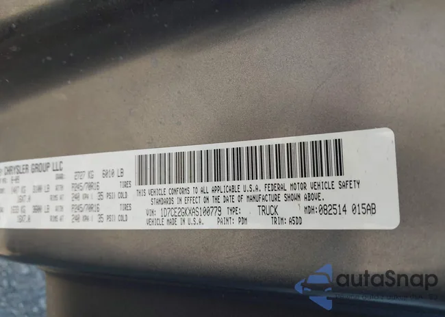 1D7CE2GKXAS100779: 43370170