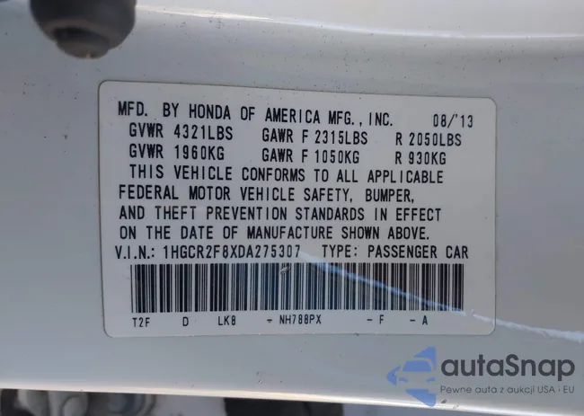 1HGCR2F8XDA275307: 43369341