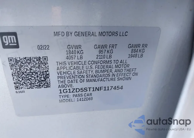 1G1ZD5ST1NF117454: 43369392