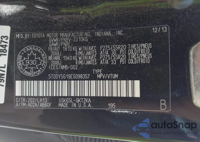 5TDDY5G19ES098357: 43370905