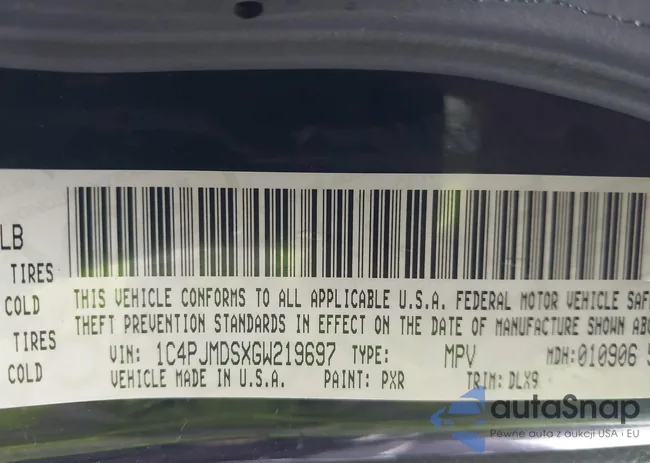 1C4PJMDSXGW219697: 43370909