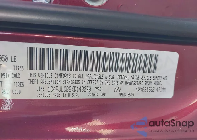 1C4PJLCB2KD148270: 43370911