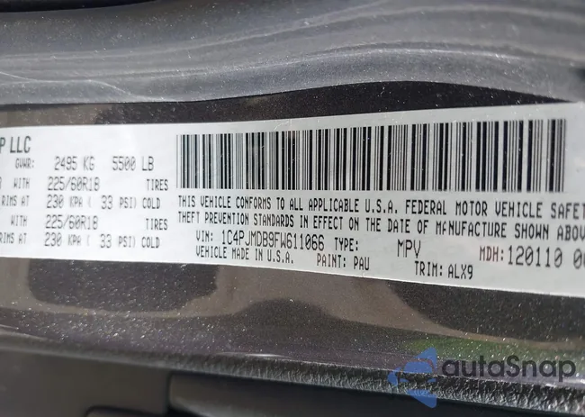 1C4PJMDB9FW611066: 43370964