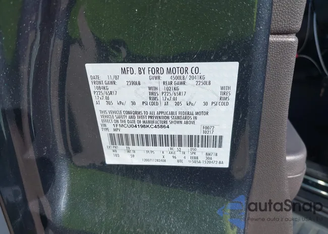 1FMCU04198KC45864: 43371053