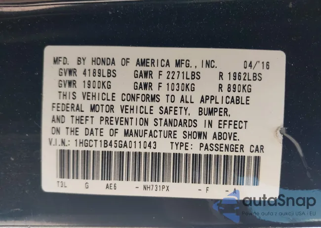 1HGCT1B45GA011043: 43371138