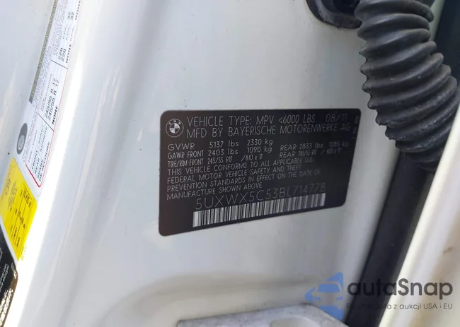 5UXWX5C53BL714778: 43371210