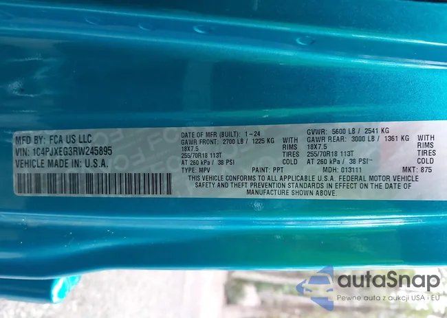 1C4PJXEG3RW245895: 43371234