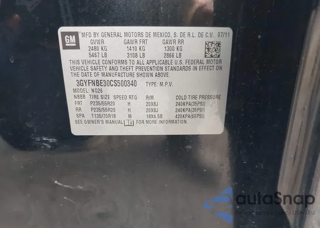 3GYFNBE30CS500340: 43370305