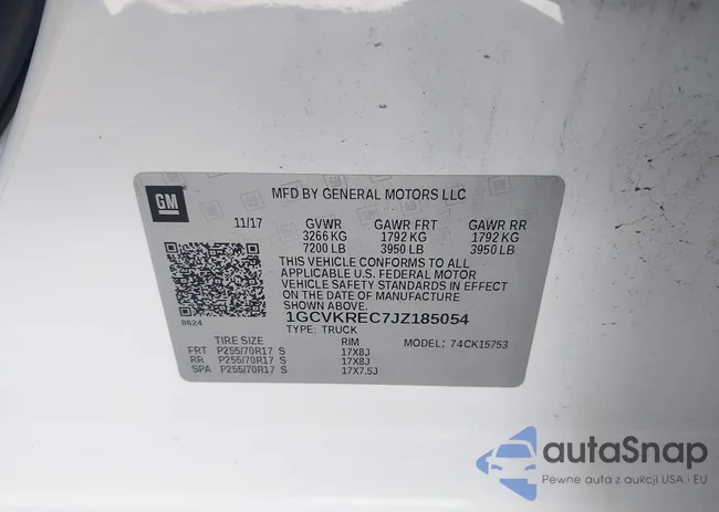 1GCVKREC7JZ185054: 43370448