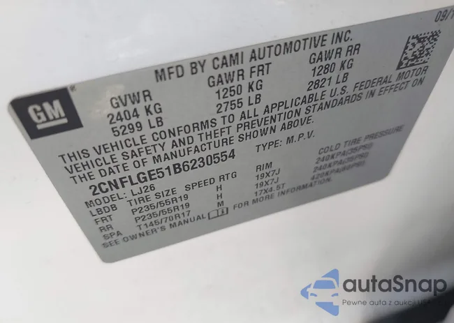 2CNFLGE51B6230554: 43370546