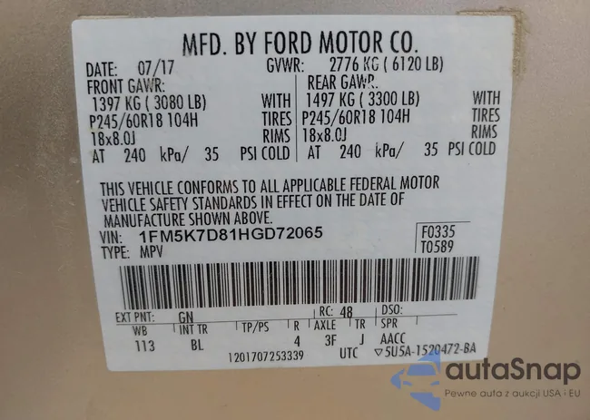 1FM5K7D81HGD72065: 43370598