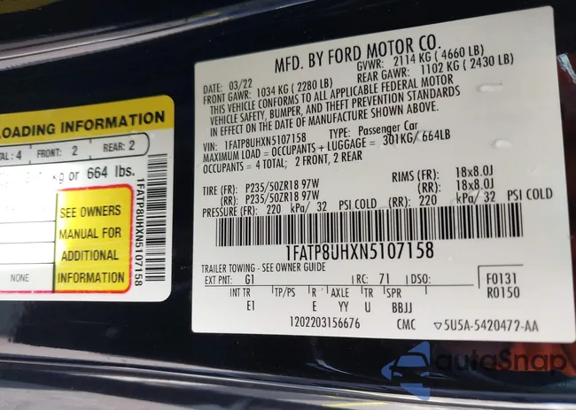 1FATP8UHXN5107158: 43370641