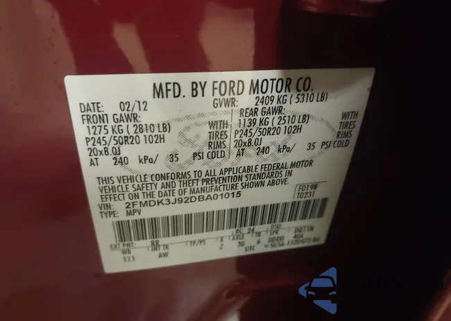 2FMDK3J92DBA01015: 43371659