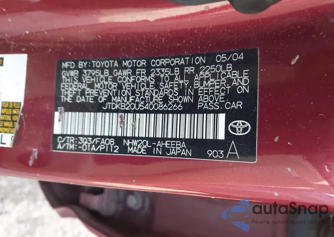 JTDKB20U540086266: 43371705