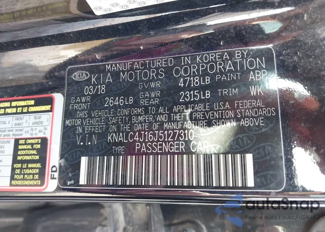 KNALC4J16J5127310: 43371940