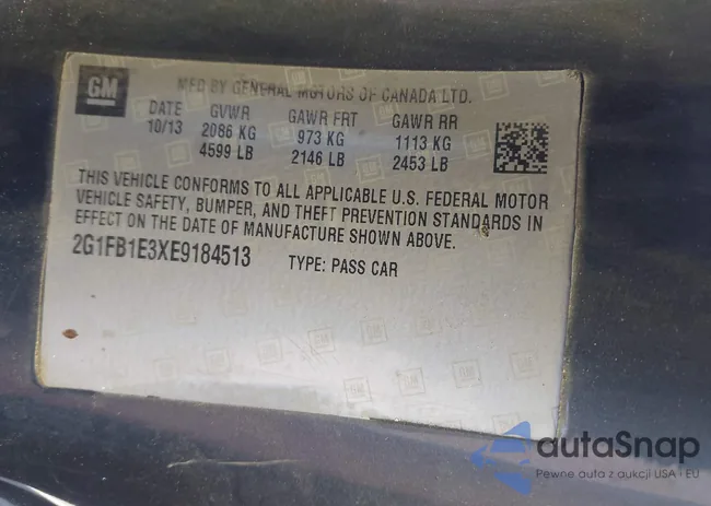 2G1FB1E3XE9184513: 43372009