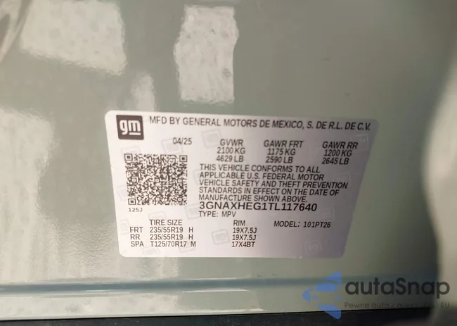 3GNAXHEG1TL117640: 43372185