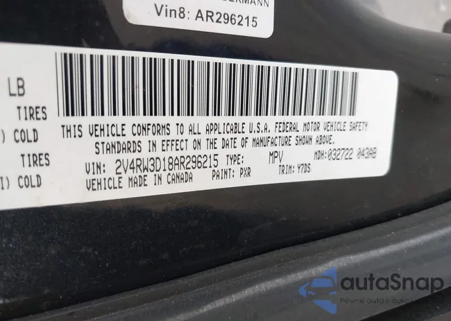 2V4RW3D18AR296215: 43371282