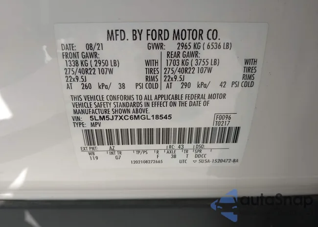 5LM5J7XC6MGL18545: 43371338