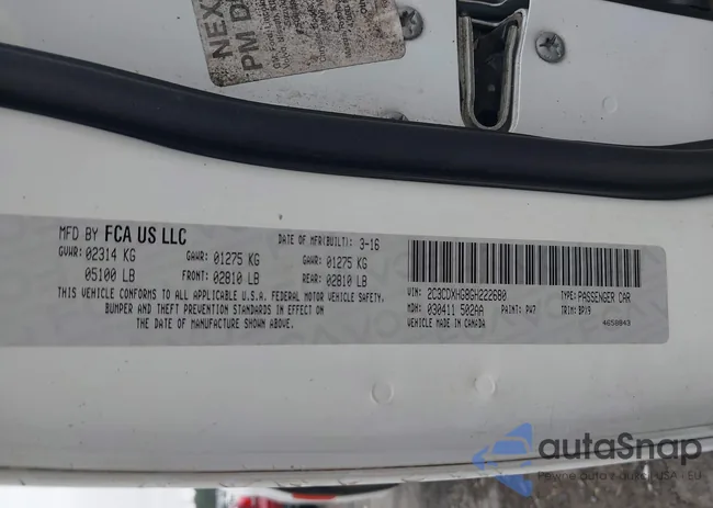 2C3CDXHG8GH222680: 43371346