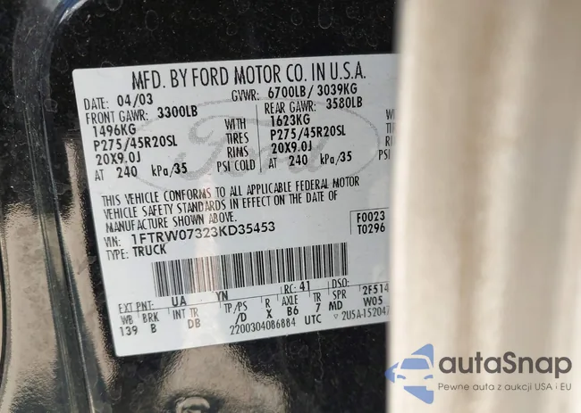 1FTRW07323KD35453: 43371552