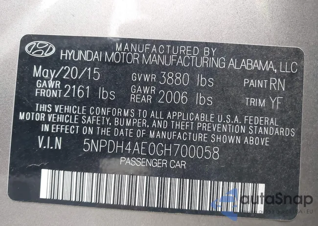 5NPDH4AE0GH700058: 43371653