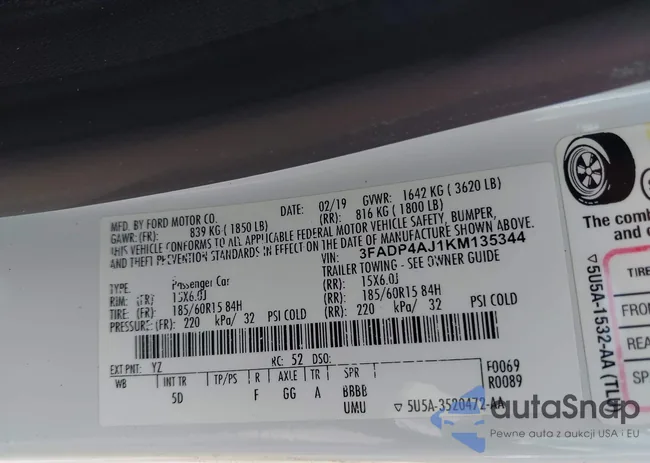 3FADP4AJ1KM135344: 43372816