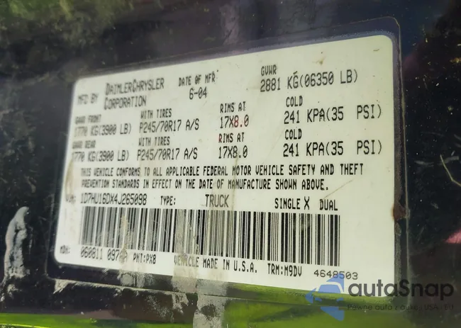 1D7HU16DX4J265098: 43372891