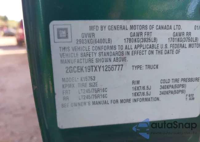 2GCEK19TXY1256777: 43372921