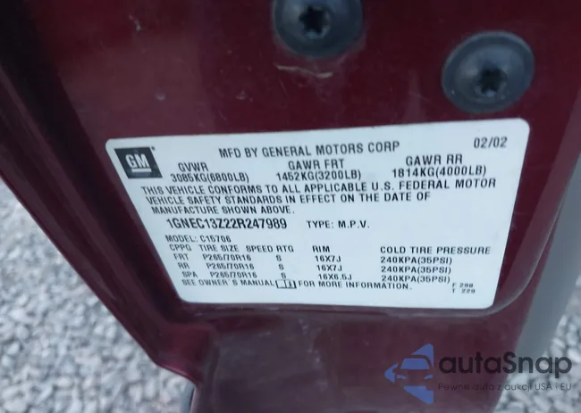 1GNEC13Z22R247989: 43372948