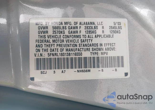 5FNRL18013B116550: 43373140