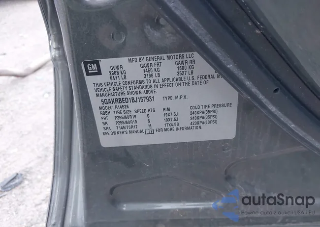 5GAKRBED1BJ157931: 43373184