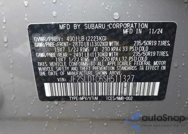 JF2SLDTC6SH511327: 43373249