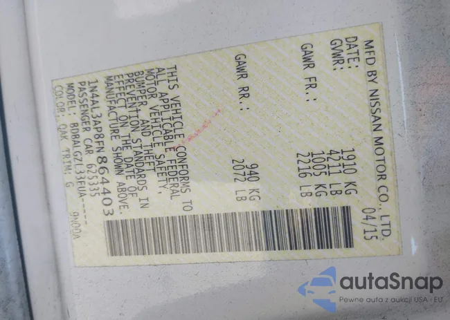 1N4AL3AP8FN864403: 43372355