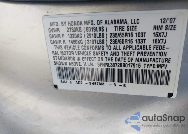 5FNRL38728B017915: 43372380