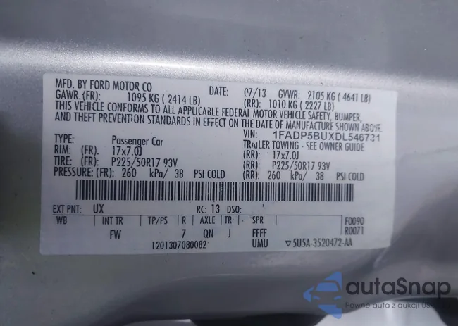 1FADP5BUXDL546731: 43372491