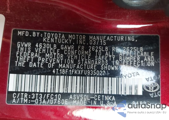 4T1BF1FKXFU935027: 43373694