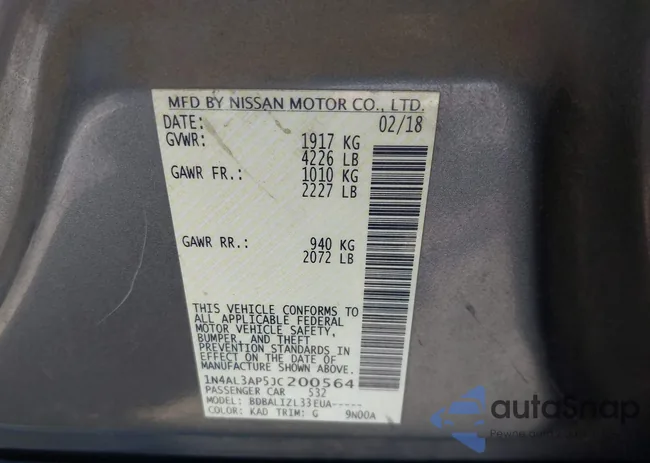 1N4AL3AP5JC200564: 43373760