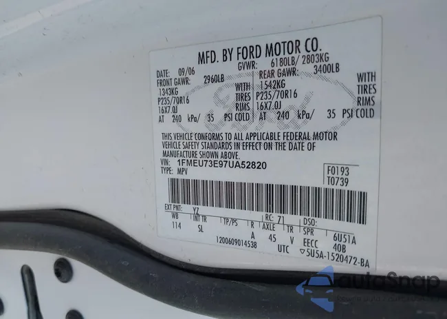 1FMEU73E97UA52820: 43373780