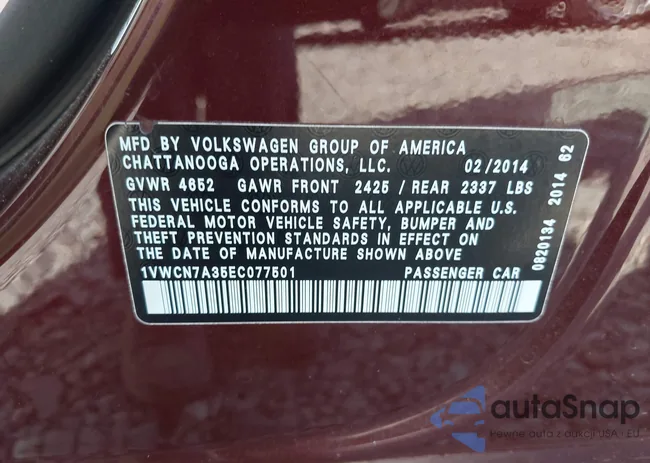 1VWCN7A35EC077501: 43373785