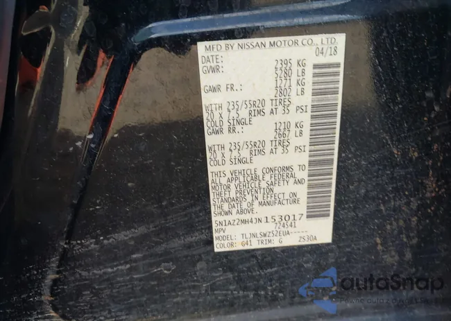 5N1AZ2MH4JN153017: 43373810