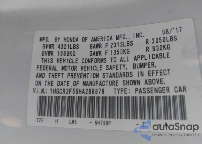 1HGCR2F55HA288879: 43373884