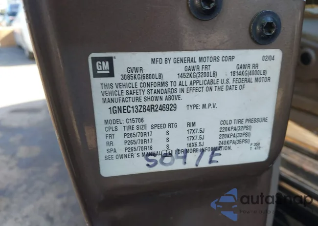 1GNEC13Z84R246929: 43373905