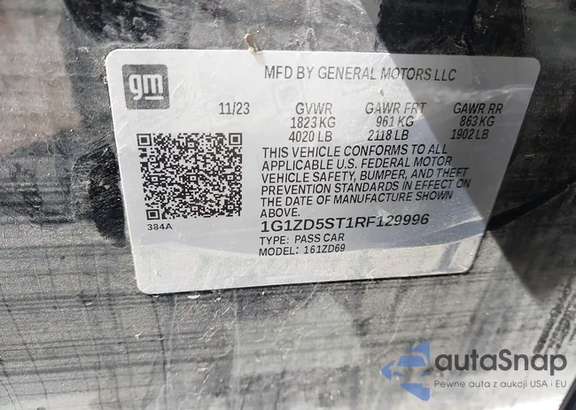 1G1ZD5ST1RF129996: 43373953