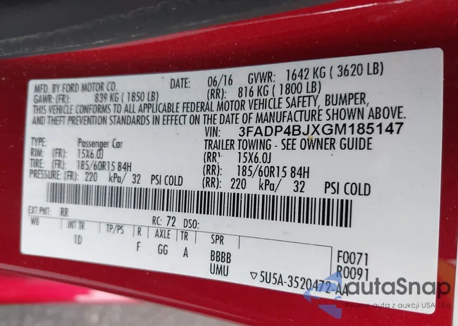 3FADP4BJXGM185147: 43373957